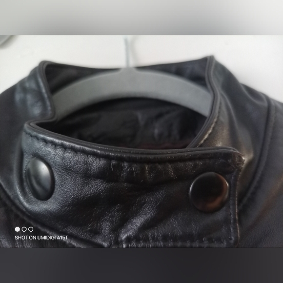 Leather biker style vintage jacket - Picture 5 of 7